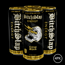Load image into Gallery viewer, BITCHSLAP 16 oz. Natural Caffeine Focus Energy Drinks - Citrus 4pk Case