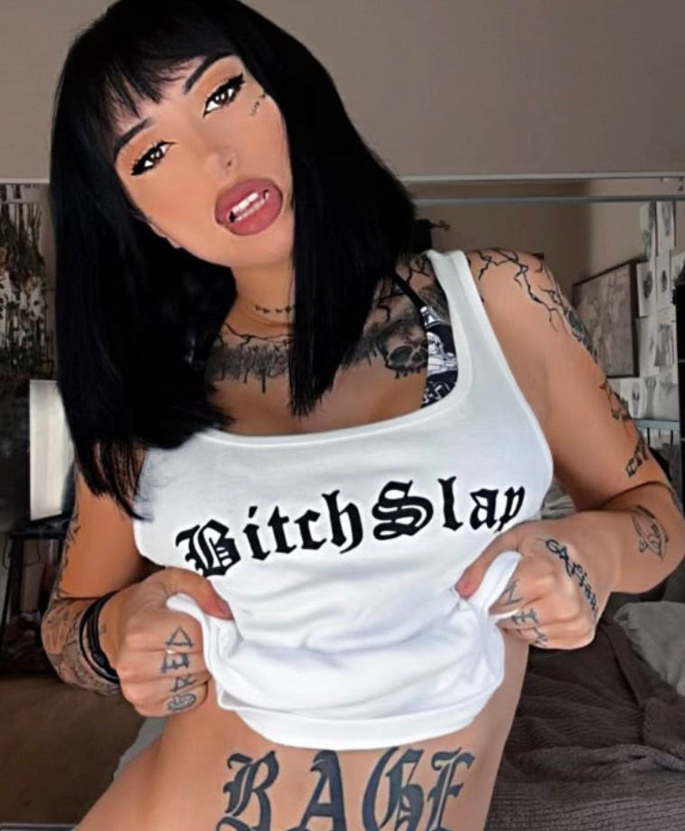 BITCHSLAP Represent Old English tank top nutrition facts