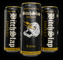 Load image into Gallery viewer, BITCHSLAP 16 oz. Natural Caffeine Focus Energy Drinks - Citrus 12pk Case
