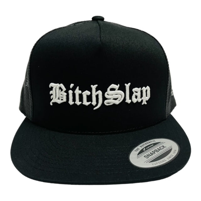 BITCHSLAP Old English 3D Embroidered Flat Brim