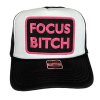 Fuchsia Focus Bitch  Blk/Wht Trucker Hat