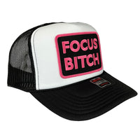 Fuchsia Focus Bitch  Blk/Wht Trucker Hat