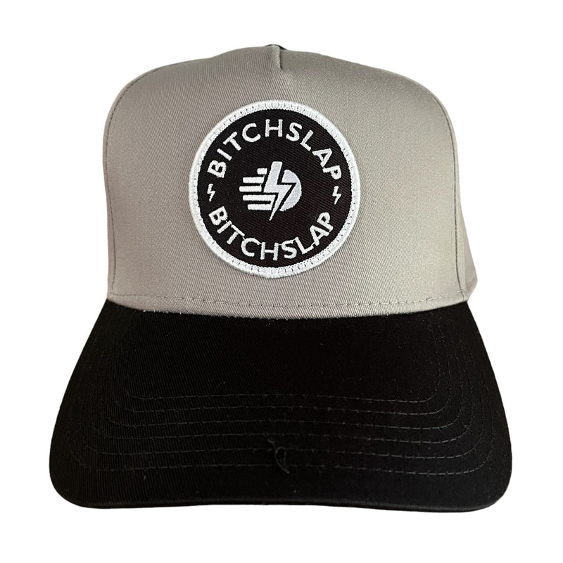 Circle Patch 5-Panel Curved Brim Snap Back - Grey/Blk nutrition facts