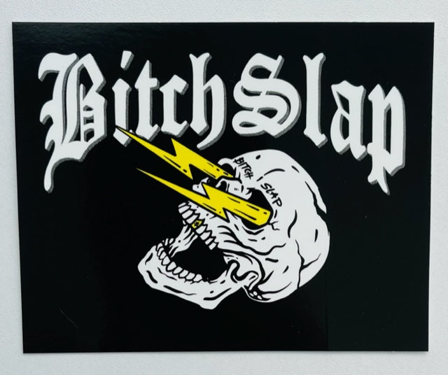 Bitchslap Lightning Skull Sticker 3 pk