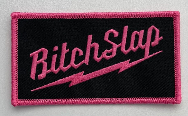 Bitchslap Hot Pink Big Bolt Embroidered Patch
