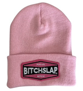 Bitchslap Pink Indi embroidered logo Pink Beanie