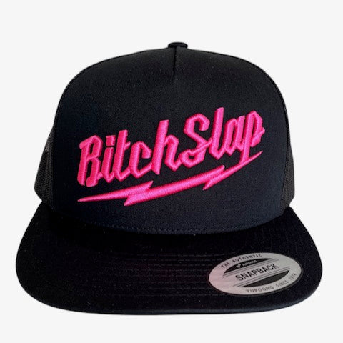 Fuchsia Big Bolt 3D Embroidered Flat Brim Snapback Trucker