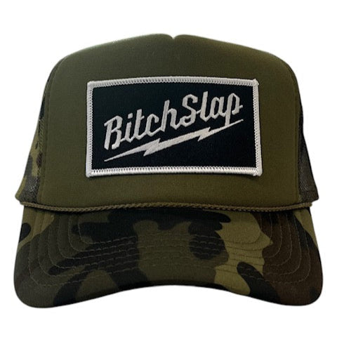 Bitchslap Big Bolt Camo-Olive Trucker hat