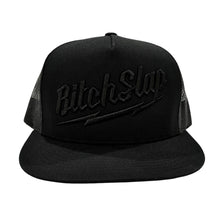Load image into Gallery viewer, Black Big Bolt 3D Embroidered Flat Brim Snapback Trucker
