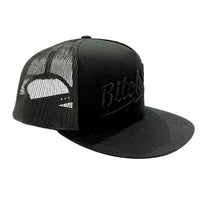 Black Big Bolt 3D Embroidered Flat Brim Snapback Trucker