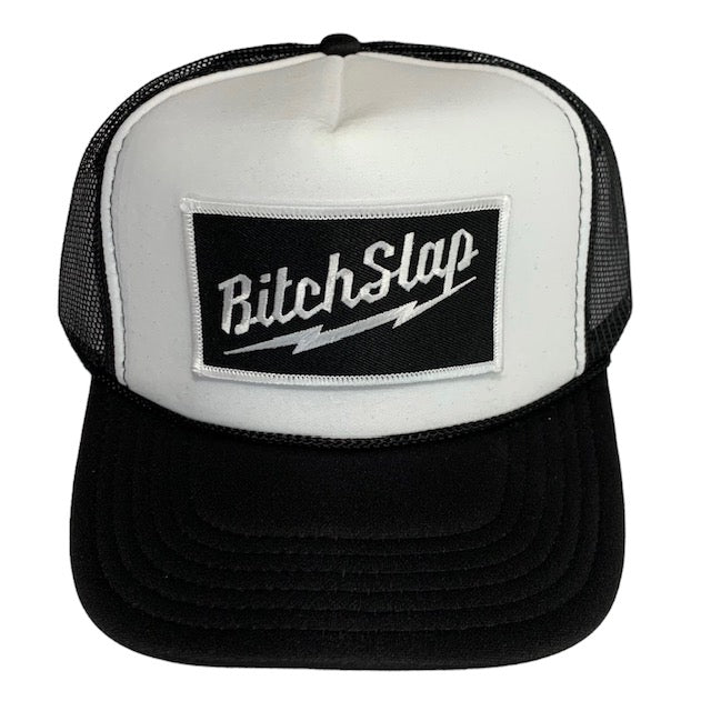Bitchslap Big Bolt Patch Black & White Trucker Hat