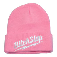 Bitchslap Big Bolt Beanie Pink