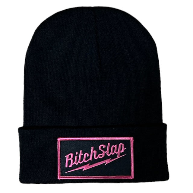 BITCHSLAP Big Bolt Patch Knit Beanie Blk Fuchsia nutrition facts