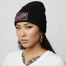 Load image into Gallery viewer, Bitchslap brand black beanie 
