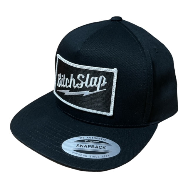 Big Bolt Patch 5-Panel Flat Brim Snap Back Wht/Blk