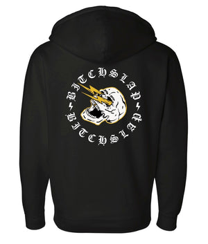 Circle Lightning Skull Zip Hoodie