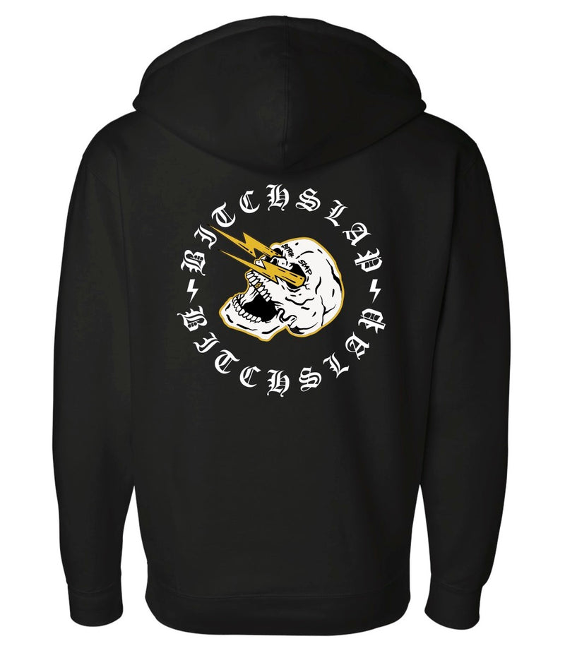 Circle Lightning Skull Zip Hoodie
