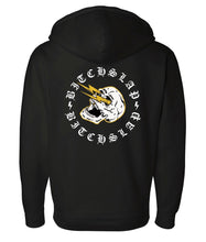Load image into Gallery viewer, Circle Lightning Skull Zip Hoodie
