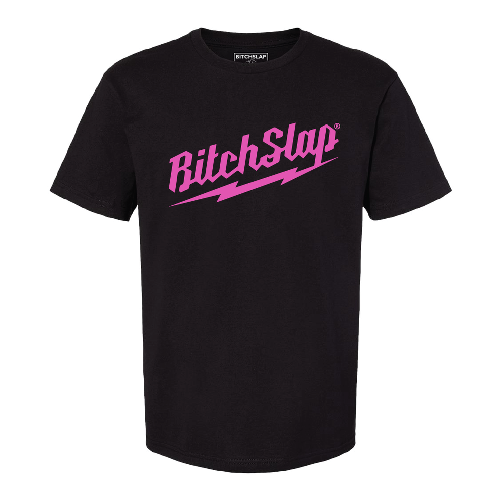 BITCHSLAP Fuchsia Big Bolt T-Shirt - Black